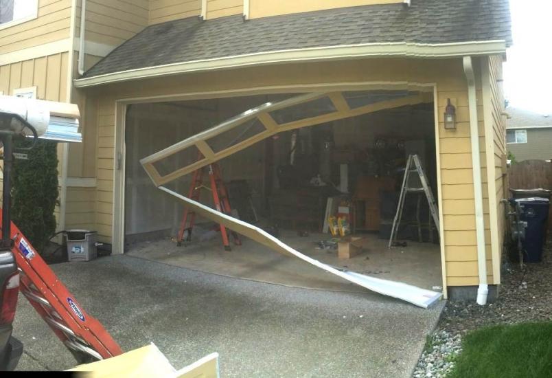 broken garage door