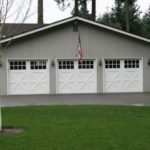 White colored carriage garage doors