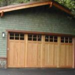 Wooden carriage house style garage door