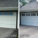 Difference between the old garage door replaced by new garage door with glass window